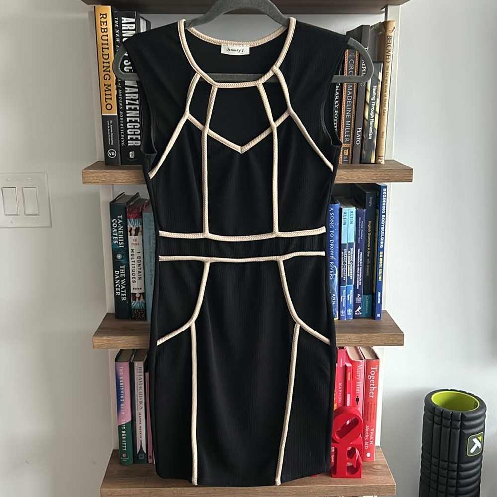 Black and Cream Bodycon Dress